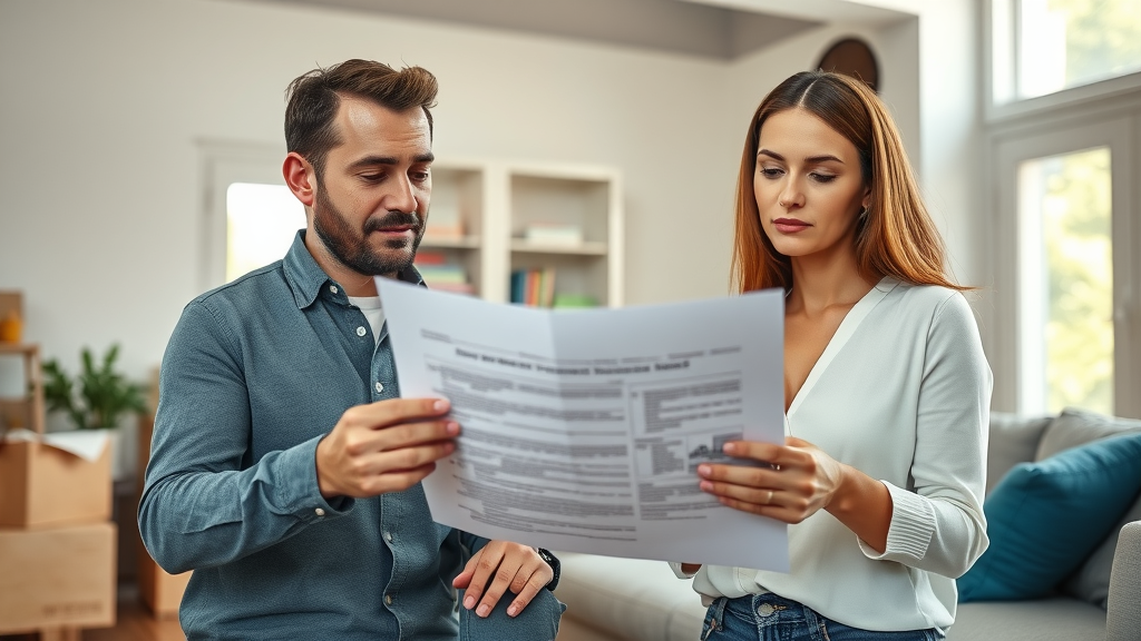 Thoughtful homebuyers and sellers reviewing a home purchase agreement, illustrating joint consideration of who pays real estate broker fees