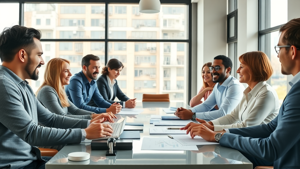 business sale process brokers and advisors in a collaborative meeting discussing buyer attraction strategies