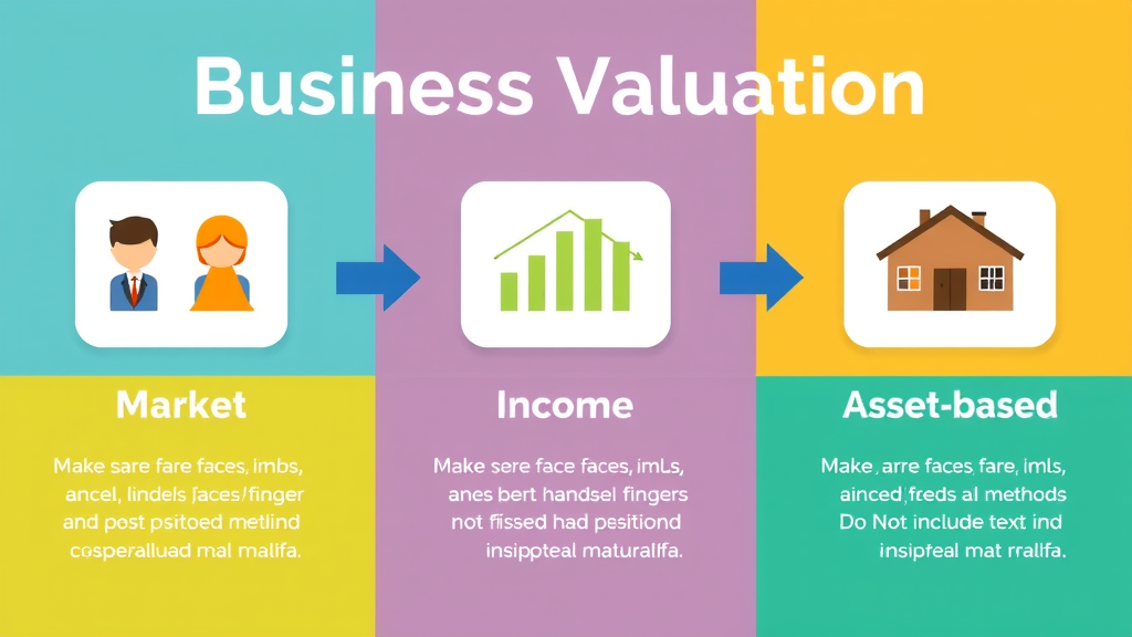 business valuation comparison chart, market income asset-based methods infographic