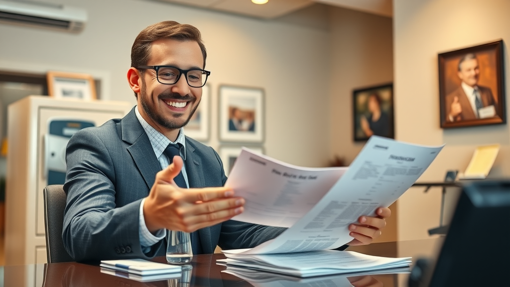 sba loan - banker explaining loan options for buying a business