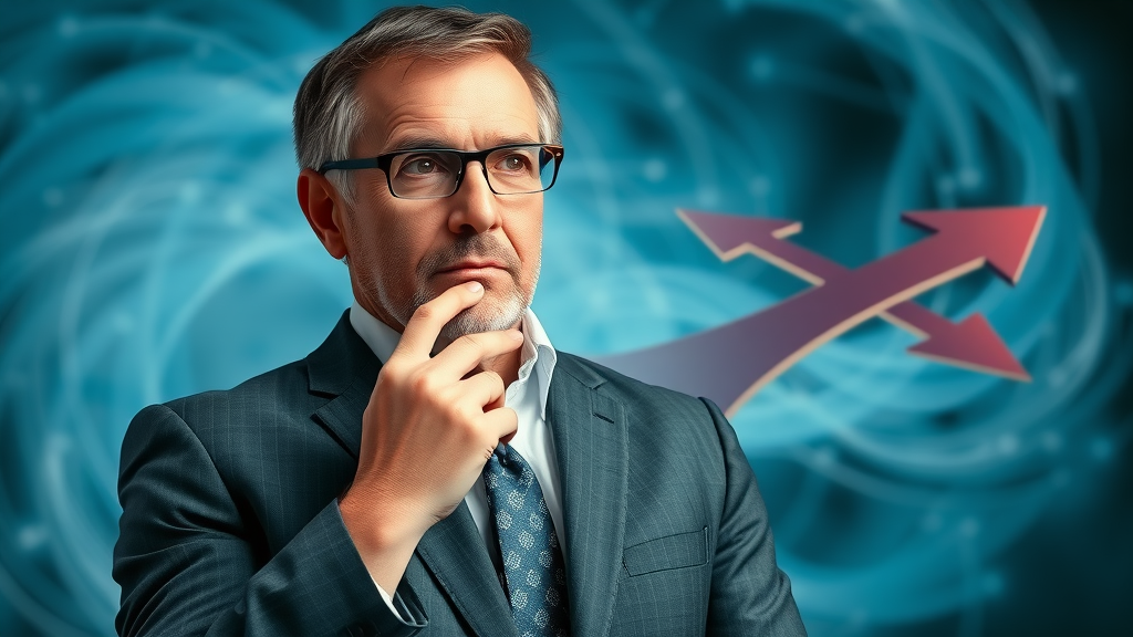 business acquisition executive contemplating merger or acquisition paths