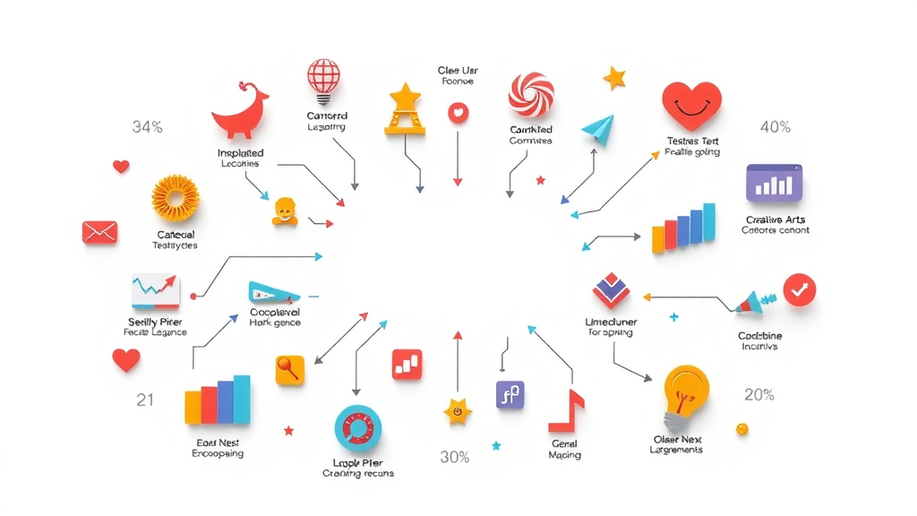 Dynamic infographic of innovative small business opportunities across different industries, featuring e-commerce and creative business ideas