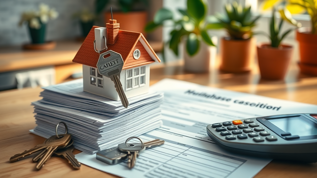 House keys, bills, and calculator showing hidden closing costs in property sales