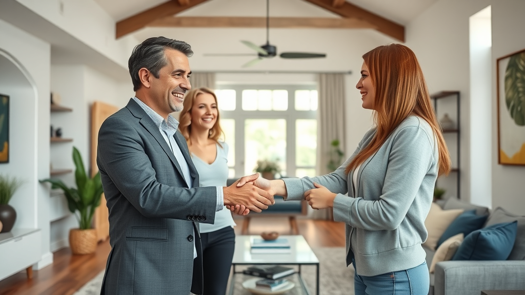 broker fee percentage explained real estate agent client meeting photorealistic living room