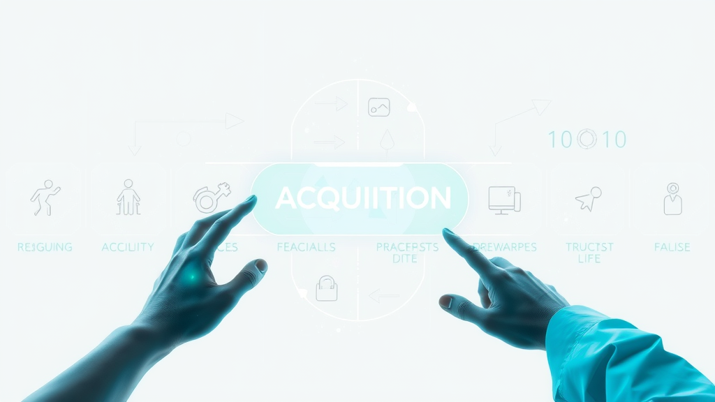 business acquisition infographic illustrating acquisition process and strategy