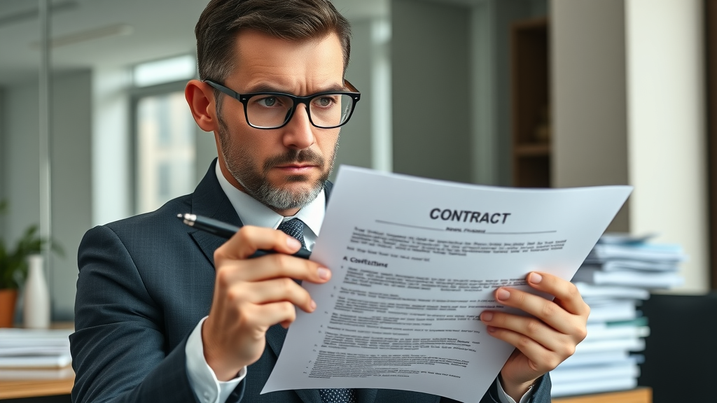 worried business owner discussing unclear contract terms with business transfer agent, highlighting transfer agent pitfalls