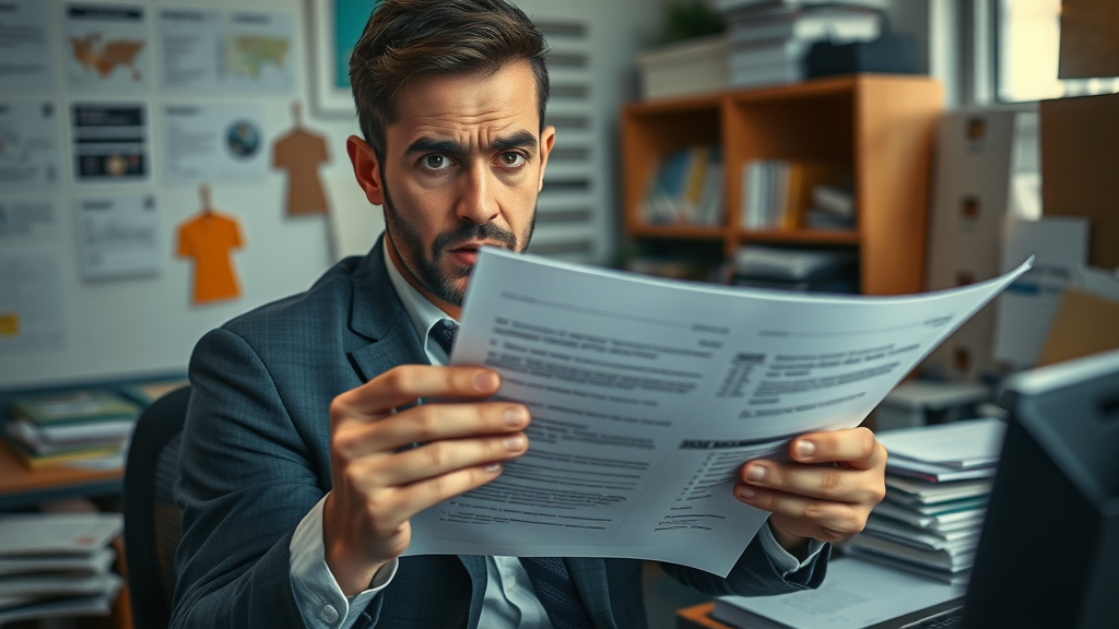 worried buyer with incomplete paperwork, realizing costly mistakes in buying a business