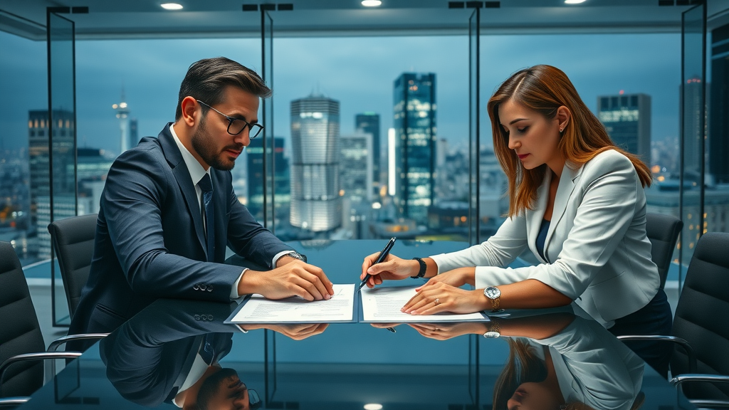 business acquisition negotiation boardroom contract signing