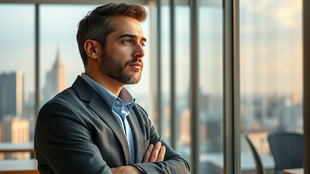 Thoughtful small business owner reflecting on the completed business sale process and next steps.