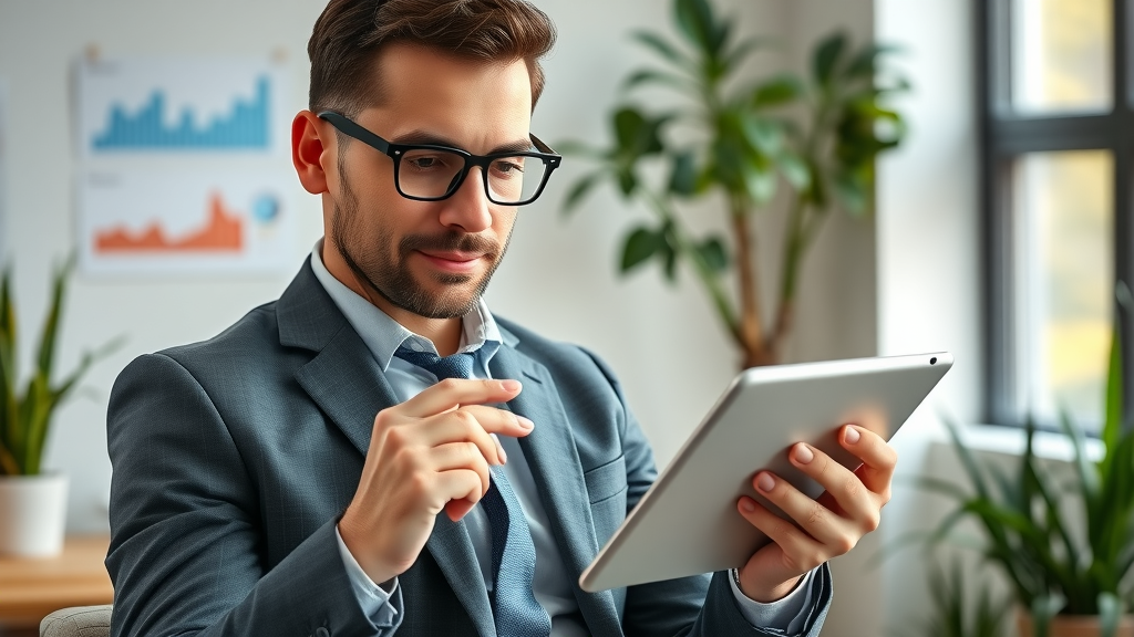 business owner filling out Google Business Profile form in a co-working space