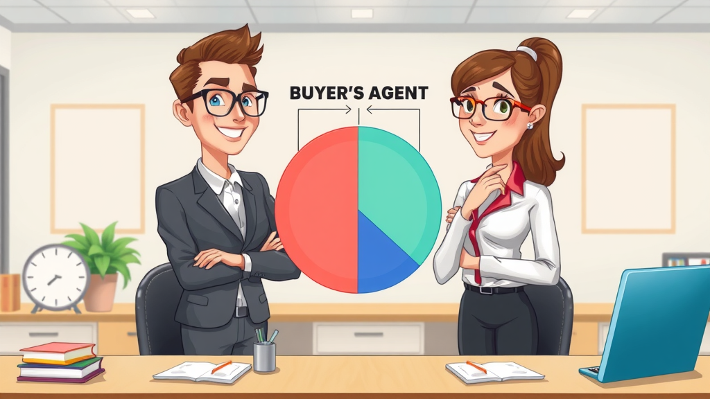 Visual pie chart graph dividing real estate commission between buyer