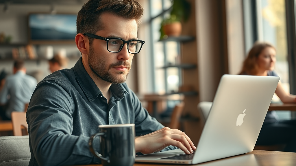 entrepreneur browsing startup business listings platforms brokers networks