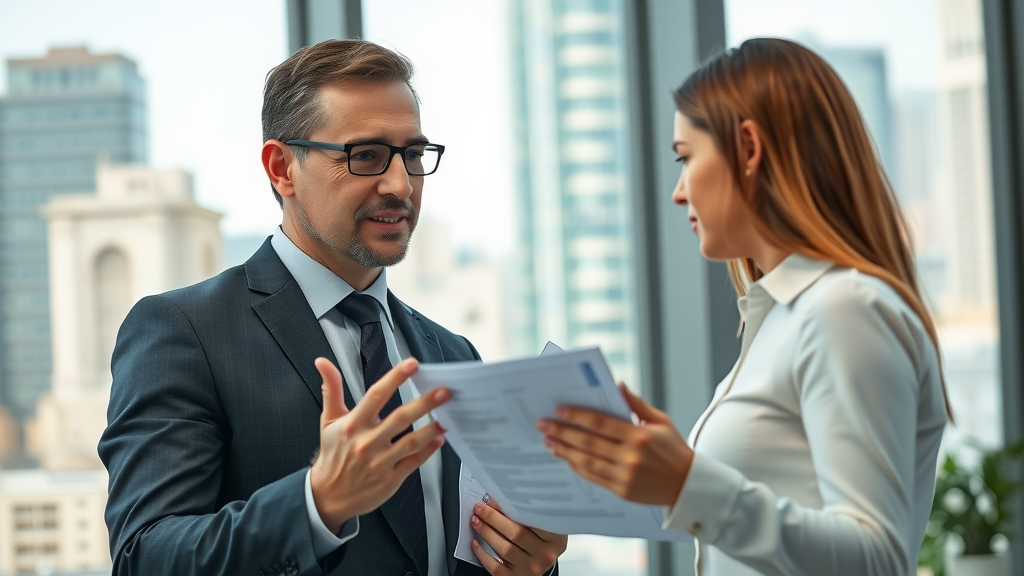 business broker advising a business owner discussing business sale options
