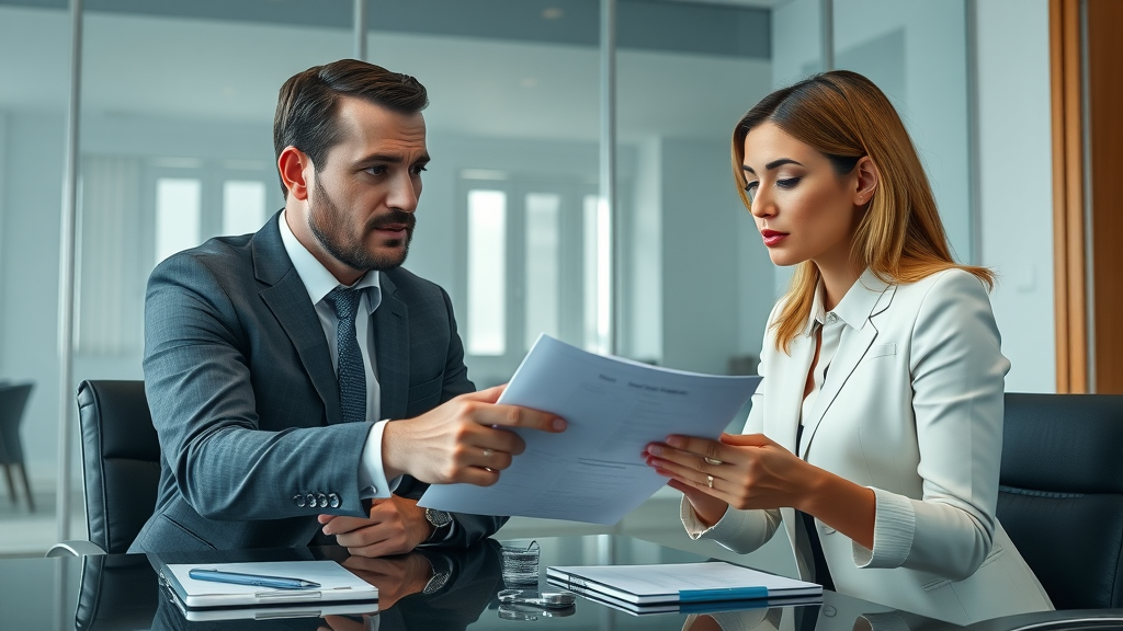 Dynamic meeting with seller and real estate agent negotiating commission fee terms for a home sale