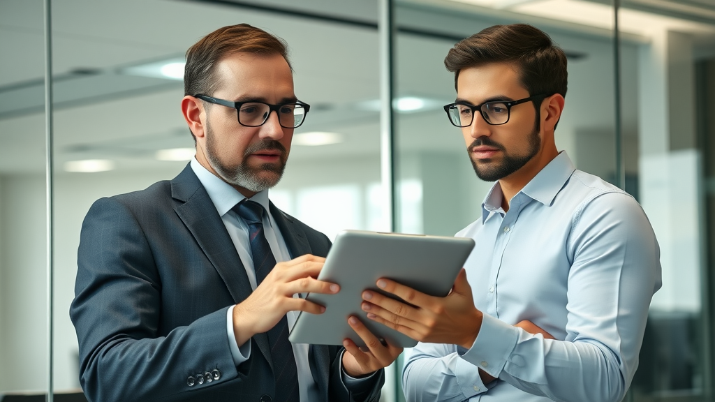 business acquisition consultant explaining acquisition strategy to entrepreneur