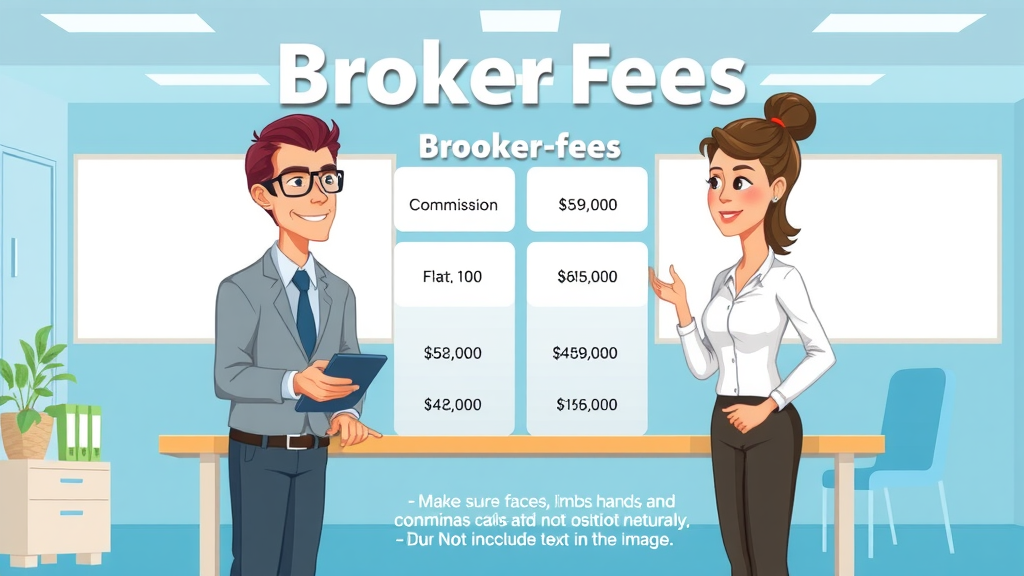 Infographic comparing commission fees, flat fees, and agent fees in property sales