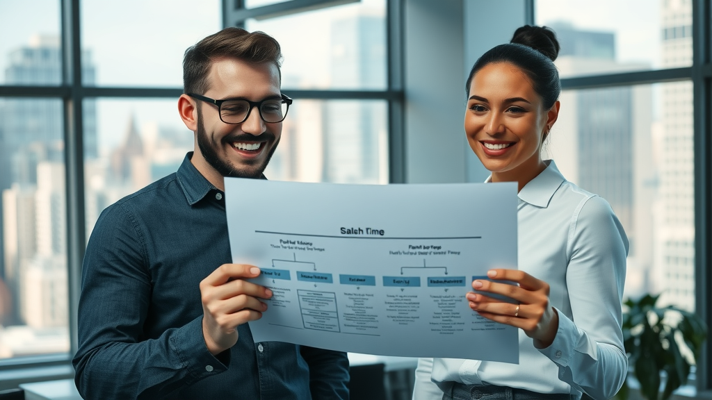 business brokerage services entrepreneurs reviewing sale process flowchart