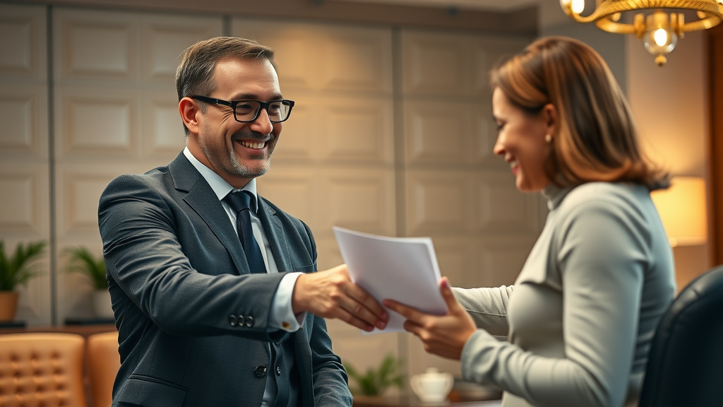 business broker facilitating meeting between seller and buyer during the sale of a business
