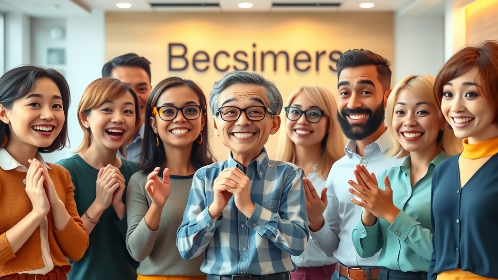 Happy customers providing video testimonials for business sale marketing strategies