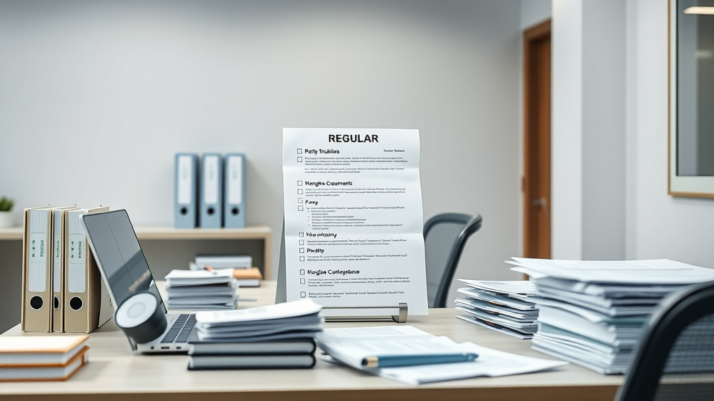 selling a business organized desk with regulatory compliance checklists neatly arranged