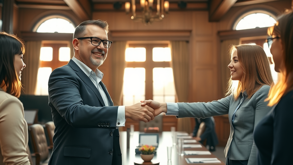 Business owner closing a successful sale with a higher purchase price