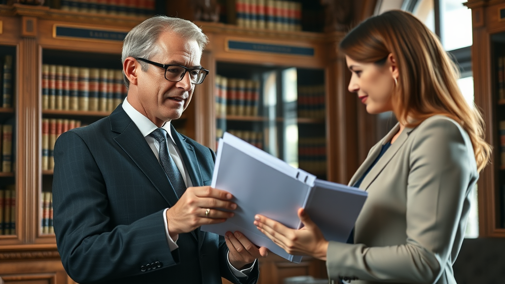 Legal advisor discussing broker commission disclosure with real estate agent