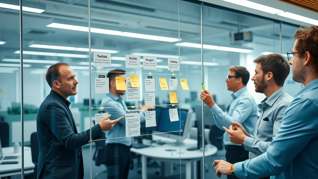business brokerage service process workflow, professional team referencing each step