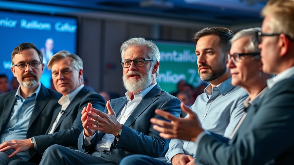 team of business experts panel discussing latest business broker fee trends in 2024