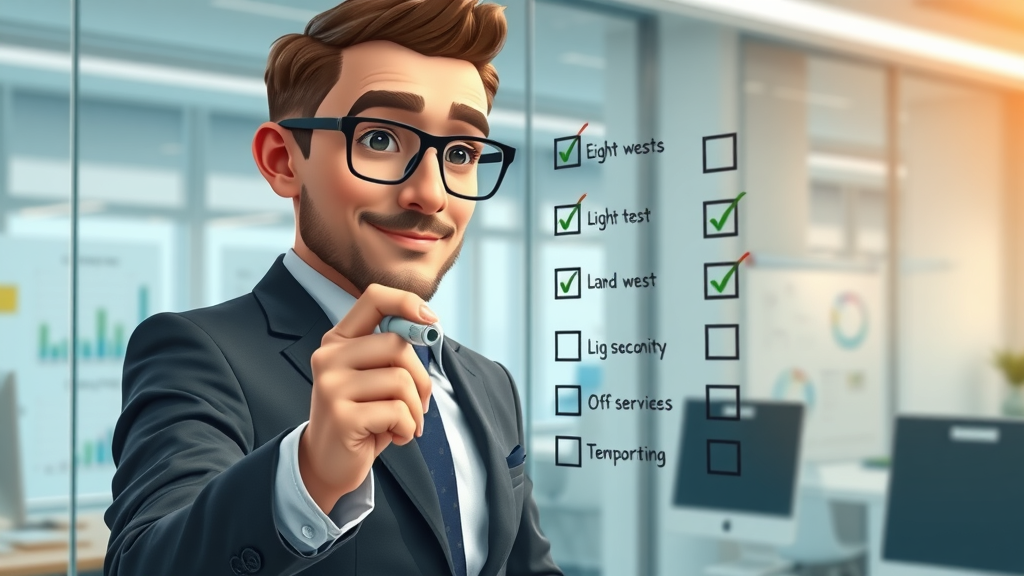 buying a business checklist - consultant marking items on a glass board