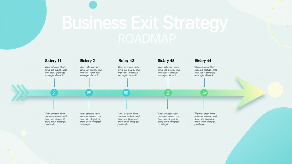 Business sale checklist infographic with exit strategy roadmap