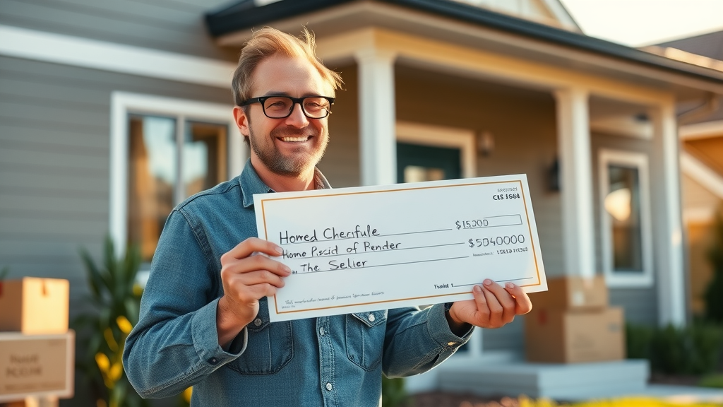 relieved home seller holding check real estate transaction costs home sale