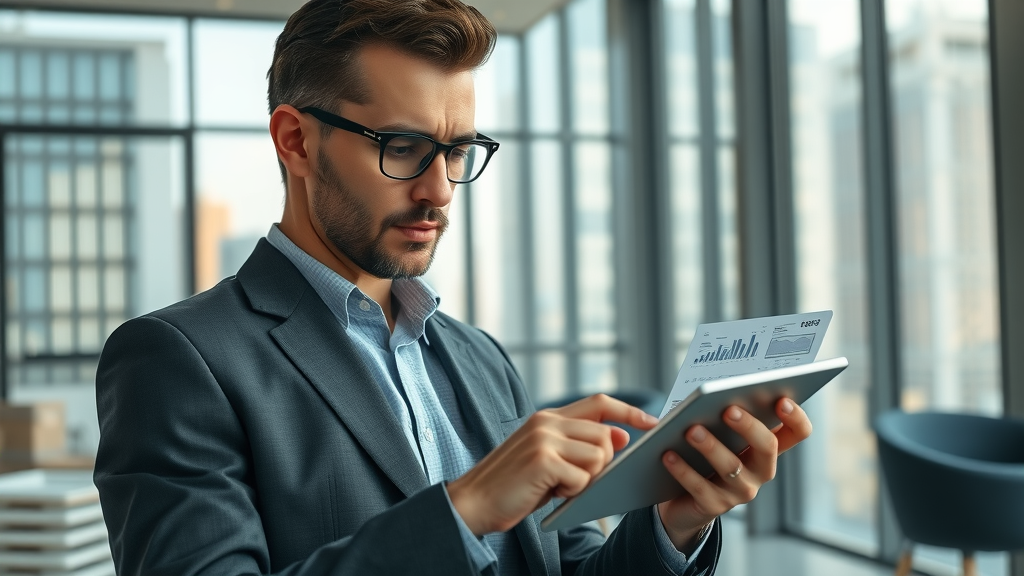 real estate agent analyzing commission splits and structures, comparing digital charts, estate agent commission rate