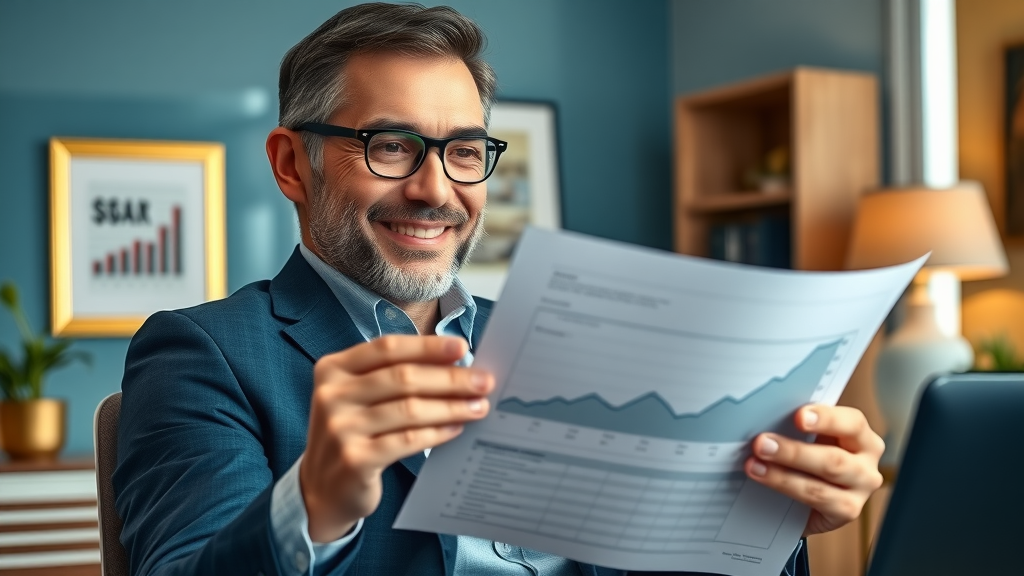 profitable business for sale confident entrepreneur financial growth documents
