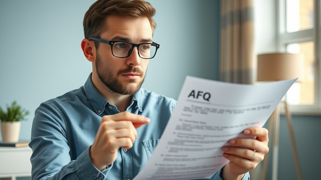 prospective business buyer reading FAQ about buying a business